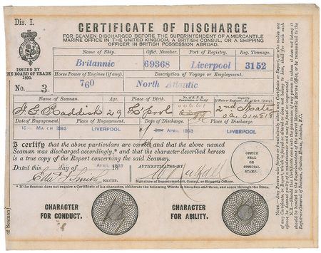 Lot #254 Edward J. Smith: As master of the Britannic, the Titanic?s captain discharges a second mate - Image 2