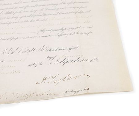 Lot #13 John Tyler Signed Document - Image 2