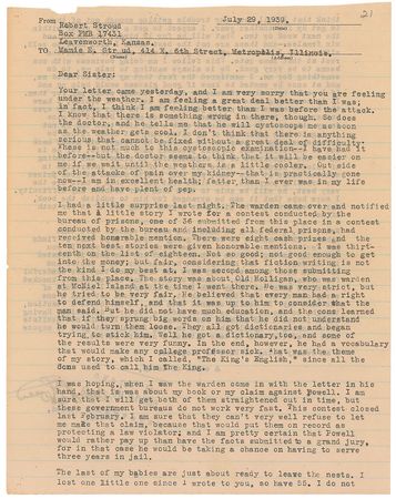 Lot #351 Robert Stroud Typed Letters Signed - Image 3