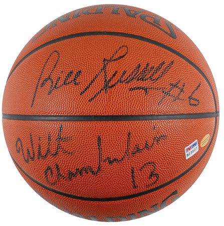 Lot #964 Wilt Chamberlain and Bill Russell Basketball - Image 1