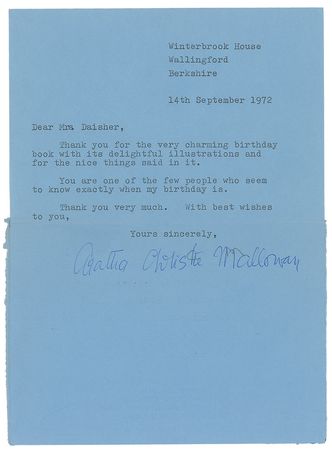 Lot #686 Agatha Christie Typed Letter Signed - Image 1