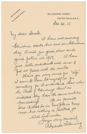 Lot #173 Alexander Fleming: ?I have just eaten and drunk well and I feel at peace with the world? - Image 2