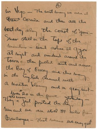 Lot #645 Ernest Hemingway: ?The Tuna have left Vigo,? as ?Pappa? boats along the Spanish coast: ?They migrate like Kingfish?How big are your Tarpan now?? - Image 2