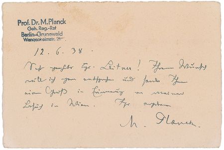 Lot #189 Max Planck Handwritten Letter Signed - Image 2