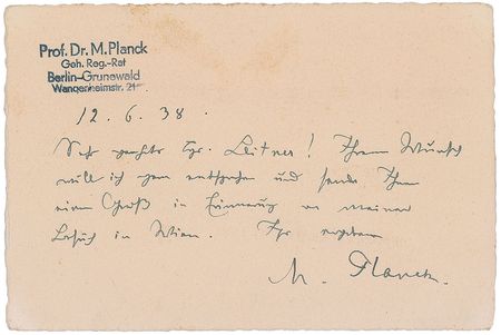 Lot #189 Max Planck Handwritten Letter Signed - Image 1