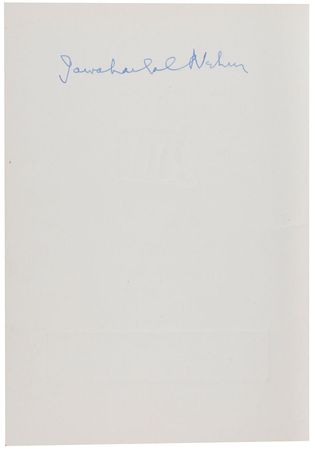 Lot #327 Jawaharlal Nehru Menu - Image 1