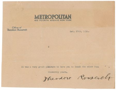 Lot #78 Theodore Roosevelt Partial Typed Letter Signed - Image 1