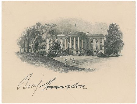 Lot #33 Benjamin Harrison White House Card - Image 2