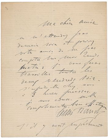 Lot #761 Cesar Franck Handwritten Letter Signed - Image 1