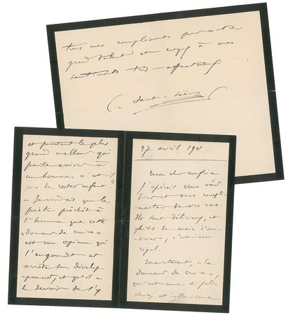 Lot #780 Camille Saint-Saens Handwritten Letter Signed - Image 1