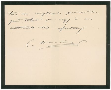 Lot #780 Camille Saint-Saens Handwritten Letter Signed - Image 5