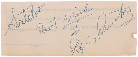 Lot #815 Louis Armstrong Signature - Image 1