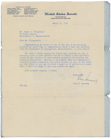 Lot #58 John F. Kennedy Typed Letter Signed - Image 2