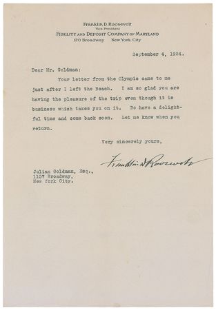 Lot #86 Franklin D. Roosevelt Typed Letter Signed - Image 2