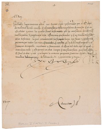 Lot #235 King Ferdinand V: ?The Convent of Nuns of La Magdalena,? writes Ferdinand, ?are highly debauched and in great need of reformation? - Image 2