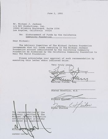 Lot #804 Michael Jackson Signed Document - Image 2