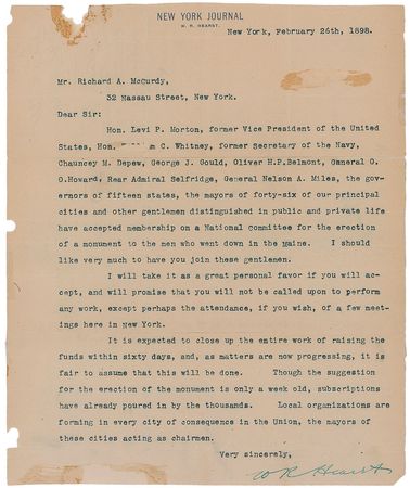 Lot #295 William Randolph Hearst Typed Letter Signed - Image 2