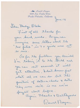 Lot #68 Ronald Reagan Handwritten Letter Signed - Image 2