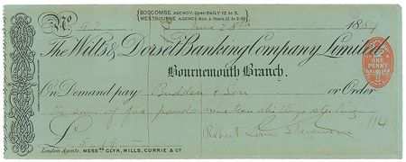 Lot #666 Robert Louis Stevenson Check - Image 1