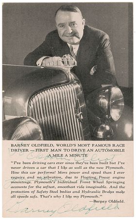 Lot #1018 Barney Oldfield Signed Photograph - Image 1