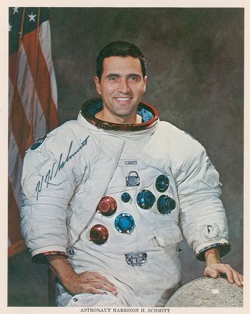 Lot #522 Harrison Schmitt Signed Photograph - Image 1