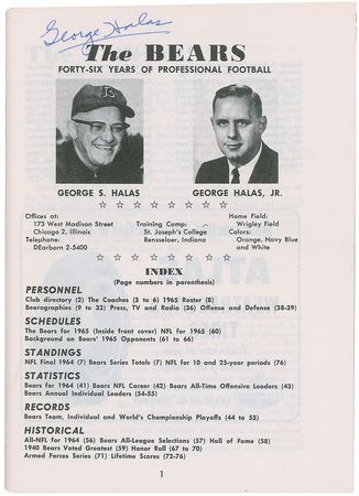 Lot #965 Chicago Bears: Fabulous 1960s yearbook featuring Halas, Butkus, Sayers, and the rare Piccolo - Image 2