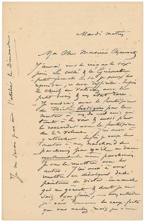 Lot #568 Felicien Rops Handwritten Letter Signed - Image 1