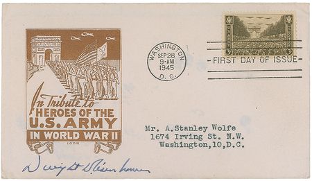 Lot #56 Dwight D. Eisenhower First Day Cover - Image 1