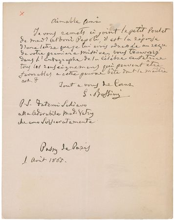 Lot #740 Gioacchino Rossini Handwritten Letter Signed - Image 2