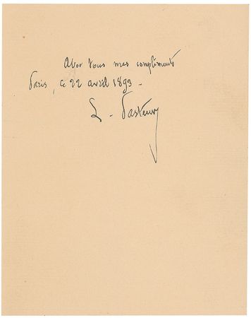 Lot #188 Louis Pasteur Signature - Image 1