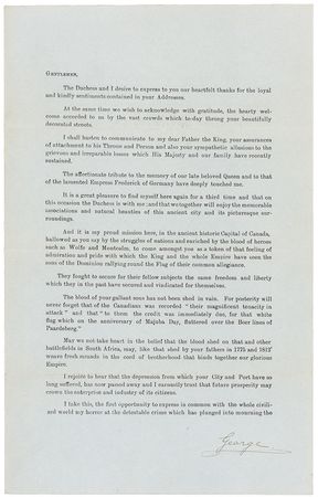 Lot #236 King George V Signed Document - Image 1