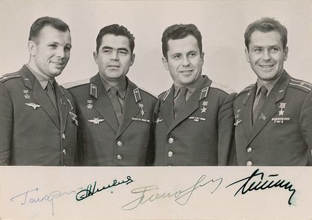 Lot #496 Cosmonauts Signed Photograph - Image 1