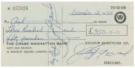 Lot #924 Judy Garland Check - Image 1