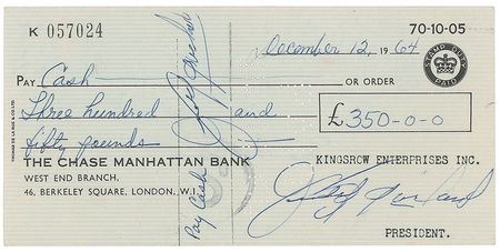 Lot #924 Judy Garland Check - Image 2