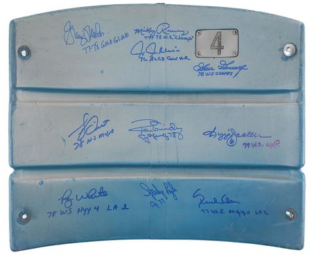 Lot #976 NY Yankees: Original Yankee Stadium seat signed by the ’78 champs - Image 1