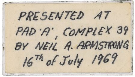Lot #5044 Guenter Wendt’s Space Taxi Card Presented by Armstrong at Apollo 11 Launch  - Image 2