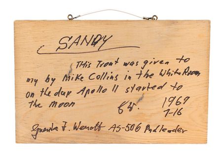 Lot #5046 Guenter Wendt’s Trout Plaque Presented by Collins at Apollo 11 Launch - Image 2