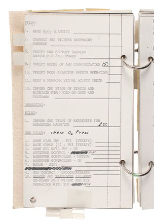Lot #5016 Gene Cernan?s Gemini 9A Flown EVA Checklist - Image 3