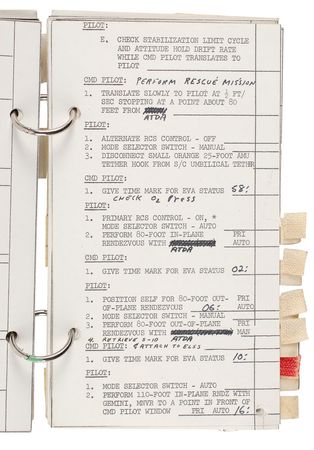 Lot #5016 Gene Cernan?s Gemini 9A Flown EVA Checklist - Image 4