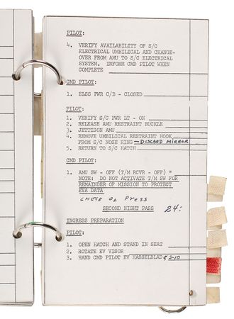 Lot #5016 Gene Cernan?s Gemini 9A Flown EVA Checklist - Image 6