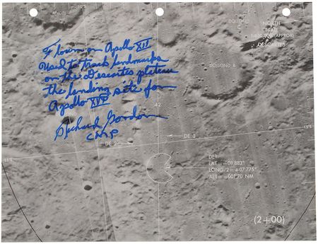 Lot #5054 Richard Gordon?s Apollo 12 Flown Lunar Map - Image 3