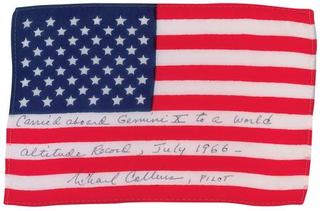Lot #5017 Michael Collins’s Gemini 10 Flown Flag