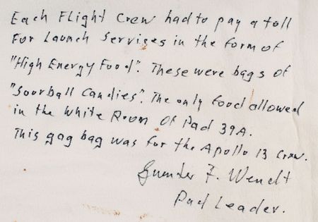 Lot #5069 Guenter Wendt?s Apollo 13 ?Gag Bag? - Image 2