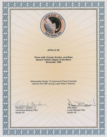 Lot #5062 Apollo 12 Flown Checklist - Image 5