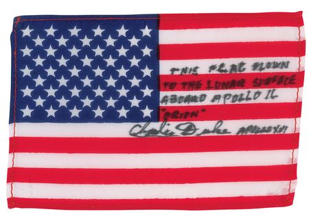 Lot #5089 Charlie Duke?s Apollo 16 Flown Flag - Image 1
