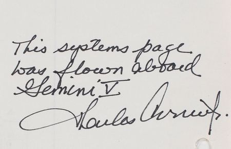Lot #5013 Charles Conrad?s Gemini 5 Flown Systems Page - Image 2