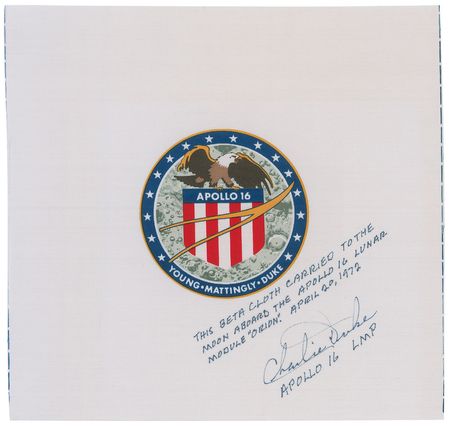 Lot #5092 Charlie Duke?s Apollo 16 Flown Beta Cloth - Image 1