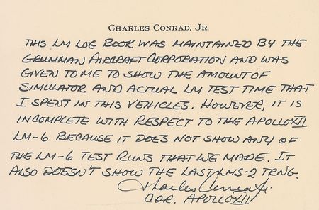 Lot #5058 Charles Conrad?s LM Simulator Log Book - Image 6