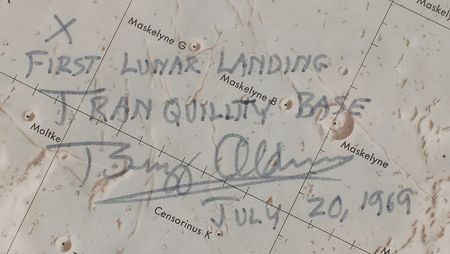 Lot #5024 Lunar Planning Chart Signed by Six Moonwalkers - Image 2