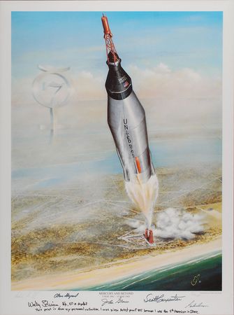 Lot #5009 Mercury 7 Signed Lithograph